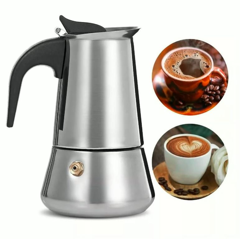 Cafetera Italiana 6 Tazas Acero Inox Espresso Make