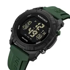 NAVIFORCE - Reloj digital deportivo con correa verde resistente al agua
