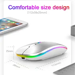 GENERICO - MOUSE RGB INALÁMBRICO SILENCIOSO CON BLUETOOTH