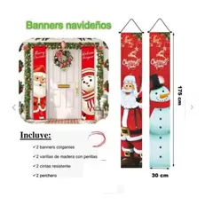 GENERICO - Set 2 Banner Navideños Colgantes Pancartas Decoración