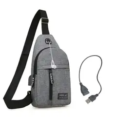 GENERICO - Pechera Mochila Morral Hombre de nylon con puerto USB