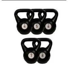 GENERICO - Pesa Rusa Kettebells de PVC 5 Kg - NEGRO