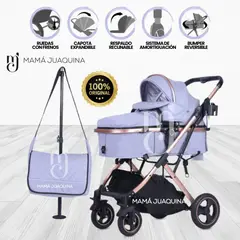 BABY - Coche Moisés «BARBARA» con Bolsa Pañalera LILAC