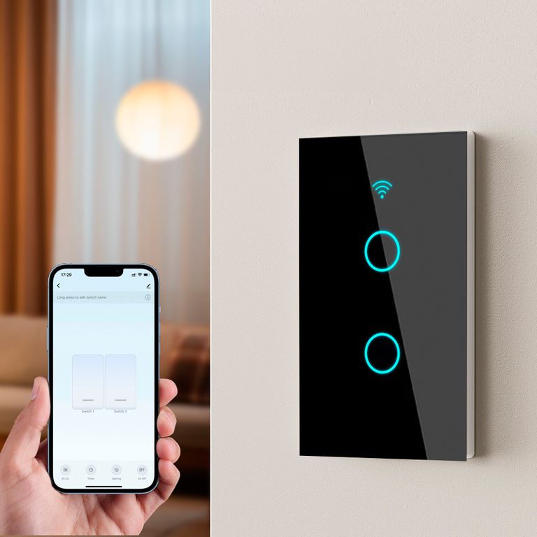 Interruptor Inteligente Wifi Smart Pared Alexa Google Home de 2 Toma