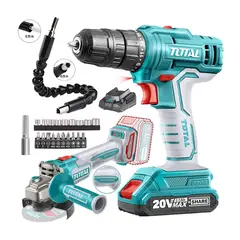TOTAL TOOLS - TALADRO ATORNILLADOR AMOLADORA 20V INALÁMBRICA BRUSHLESS 4½