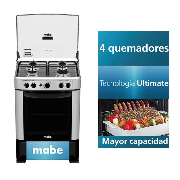 COCINA 4 HORNILLAS INOXIDABLE CMP6014AG0 SILVER