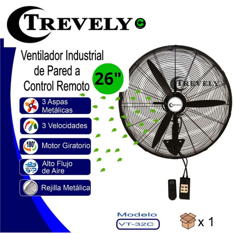 Ventilador Industrial de Pared 26" VT-27C Control Remoto