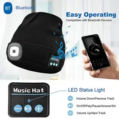 GENERICO - GORRO BLUETOOTH Y LINTERNA LED RECARGABLE