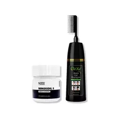 IMPORTADO MC - MINOXIDIL 5MG CAPS 60 + SHAMPOO TINTE NEGRO VERSIÓN PEINE 200ML