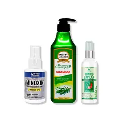 IMPORTADO MC - LOCIÓN MINOXIN 60ML + SHAMPOO ROMERO 520ML + TÓNICO CAPILAR ROMERO