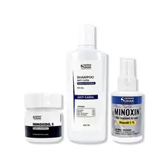 IMPORTADO MC - MINOXIDIL CAPS 60 + SHAMPOO SIN SAL ANTICAÍDA 250ML + LOCIÓN MINOXIN