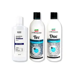 IMPORTADO MC - SHAMPOO ANTICAIDA 250ML + SHAMPOO TRE 500GR + ACONDICIONADOR DUE 500GR
