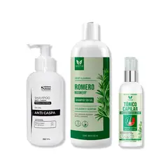 IMPORTADO MC - SHAMPOO ANTICASPA 350ML + SHAMPOO ROMERO VENA + TÓNICO CAPILAR VENA