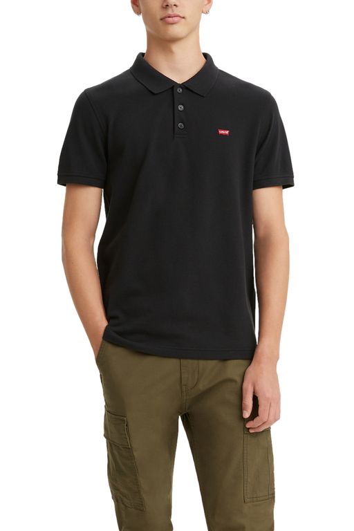 Polo Hombre Lisa Logo Negro