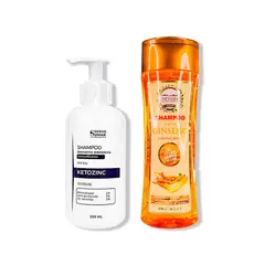 IMPORTADO MC - SHAMPOO SIN SAL KETOZINC 350ML+ SHAMPOO RAIZ DE GINSENG 420ML
