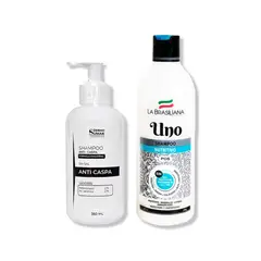 GENERICO - SHAMPOO ANTICASPA SIN SAL 350ML + SHAMPOO UNO 500GR