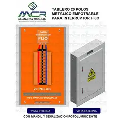 IMPORTADO MC - TABLERO 20 POLOS METALICO EMPOTRABLE PARA INTERRUPTOR FIJO