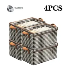 GENERICO - 4 Pcs Organizador Plegable De Ropa con Tapa y Varillas