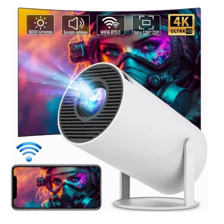 Mini Proyector Smart TV HY300 Andriod 11 con WiFi Bluetooth