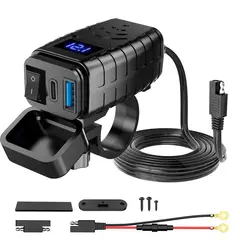 OEM - Cargador Para Moto tipo C y USB - 48W QC3 - Acoplable De Timon