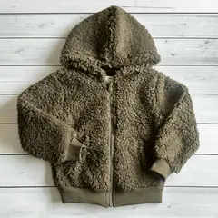 TIFANTI - Casaca de peluche Unisex para niño o niña Verde Militar