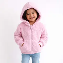 TIFANTI - Casaca de peluche para niña Rosado