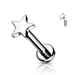 ADR JOYERIA CORPORAL - Piercing Estrella Titanio Labret ADR Joyería Corporal