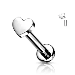 ADR JOYERIA CORPORAL - Piercing Corazón Titanio Labret ADR Joyería Corporal