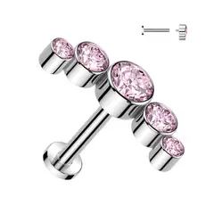 ADR JOYERIA CORPORAL - Piercing Cluster Zircon Bisel Titanio Labret ADR Joyería Corporal