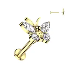 ADR JOYERIA CORPORAL - Piercing Mariposa Monarca Titanio Labret ADR Joyería Corporal