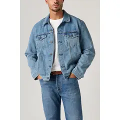 LEVIS - Casaca Hombre Cuello en Punta Azul Claro