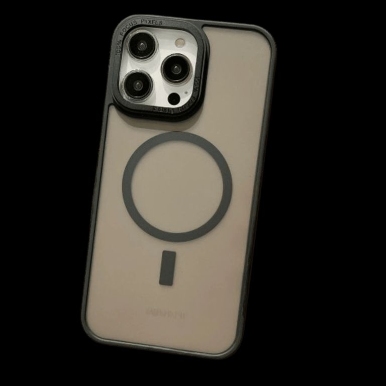 Funda para iPhone 15 Pro Magsafe Ahumado Mate Antishock Negro