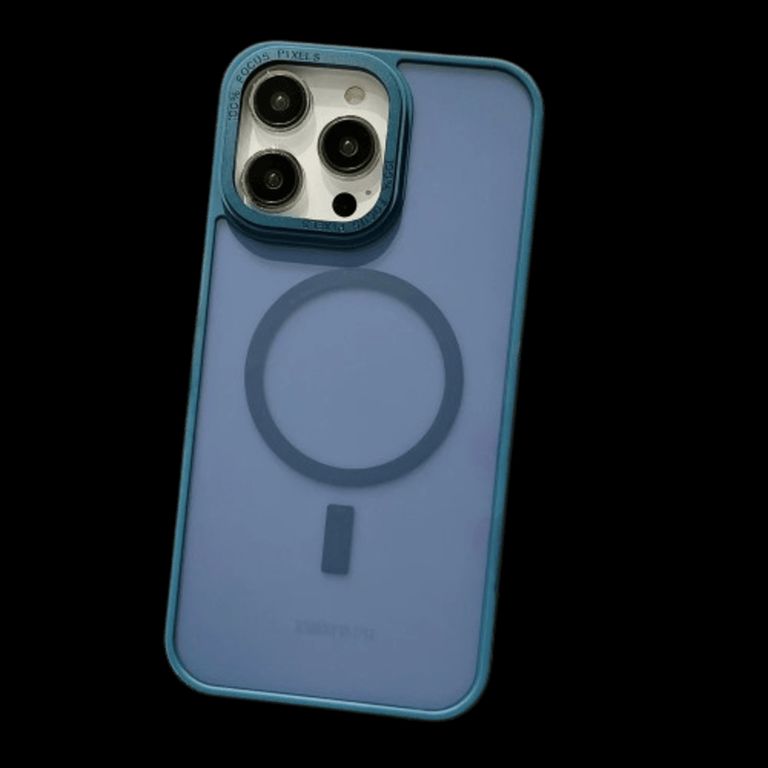 Funda para iPhone 15 Magsafe Ahumado Mate Antishock Azul