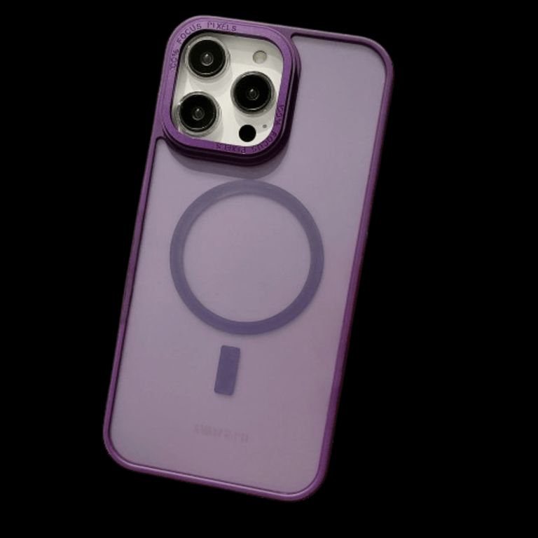 Funda para iPhone 15 Magsafe Ahumado Mate Antishock Morado