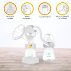 CARESTINO - Extrator de leche Manual con mamadera «LIFE» Gris
