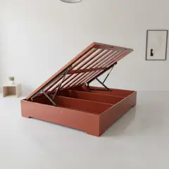 MUEBLES MACRUMO - Tarima Fija Ancha / Sistema Espacio de Pino color Cedro de 2 plazas