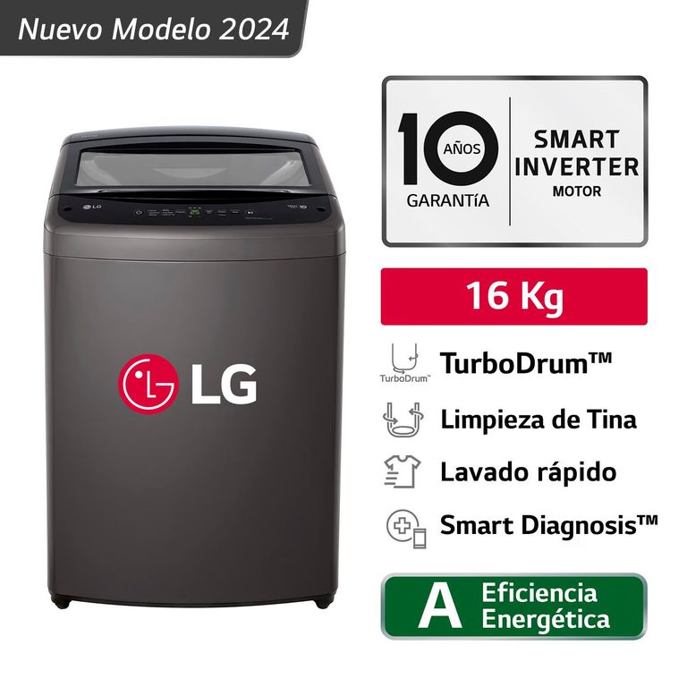 Lavadora 16 Kg TurboDrum Carga Superior WT16BVTB Negro