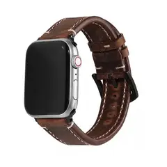 GENERICO - Correa Para Applewatch Y Watch Cuero Genuino 44-45-46-49mm Marron