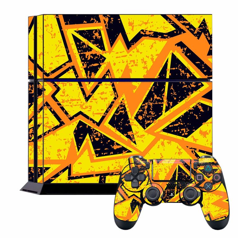 Skin Adhesivo Abstracto Amarillo para Ps4 Fat