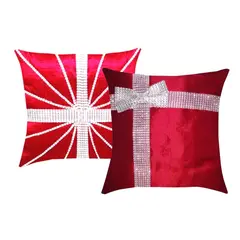 GENERICO - DUO FUNDAS DE COJIN BRILLO NAVIDEÑO 50 cm x 50 cm