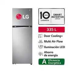 LG - Refrigeradora TOP FREEZER NO FROST GT33BPP 335 L DOOR COOLING Plateada