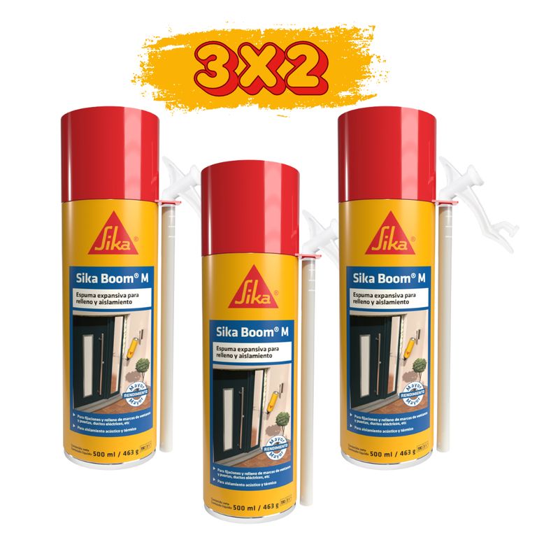 3x2 Espuma Expansiva de Poliuretano Boom M x500ml