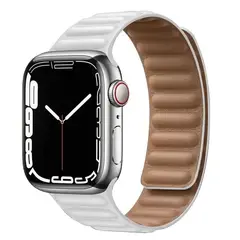 GENERICO - Correa Para Applewatch Y Watch Eslabon Magnética 42-44-45-49mm Blanco