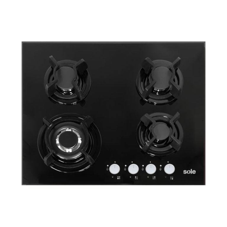 COCINA EMPOTRABLE VIDRIO TEMPLADO A GAS 4 QUEMADORES - SOLCO034
