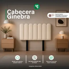 GENERICO - Cabecera Alta Ginebra de 2 Plz - Color Beige Claro