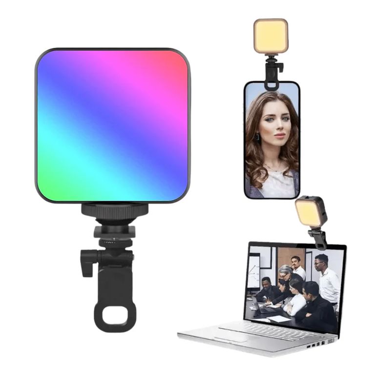 Luz LED RGB Portátil Recargable para Selfies y Videos