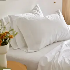 ISATEX HOME - Juego de Sábanas Lisas 100% Bambú 300 Hilos Blanco King