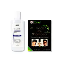 IMPORTADO MC - SHAMPOO ANTICAIDA SIN SAL 250ML + SHAMPOO CUBRE CANAS NEGRO 250ML