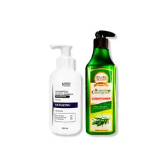 IMPORTADO MC - SHAMPOO SIN SAL KETOZINC 350ML + ACONDICIONADOR ROMERO CRECEPELO 500ML
