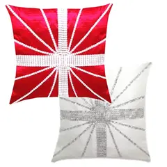 GENERICO - DUO FUNDAS COJIN ESTRELLAS NAVIDEÑAS 45 X 45 cm